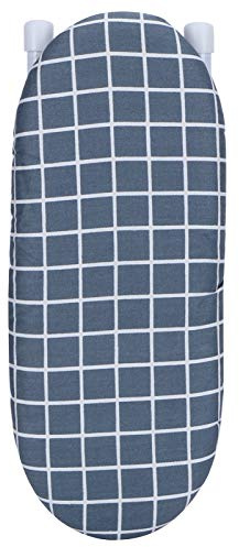 Ausla Mini Ironing Board, Foldable Portable Iron Table with Removable Washable Cover Heat Resistant for Home Dorm Travel (dark blue plaid)