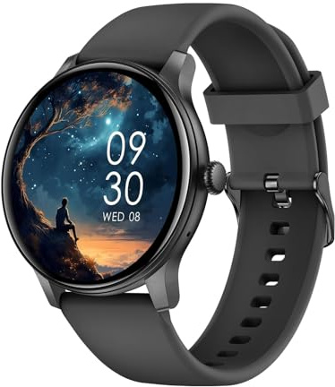 AcclaFit Smartwatch Damen Herren, 1.38 Zoll HD-Display Smart Watch mit Bluetooth Anrufe, Fitness Tracker mit Herzfrequenz SpO2 Schlafmonitor Schrittzähler, IP68 Wasserdicht Fitnessuhr für Android iOS