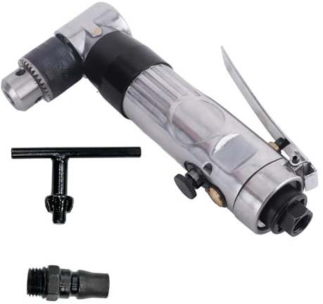 Trapano reversibile ad angolo d'aria Utensile super potente per perforazione pneumatica da 90 gradi con chiave per piastra di ferro Foratura di pannelli di legno Materiale in lega