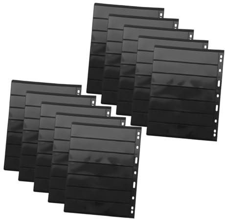 TOPPERFUN Porta Sellos y Páginas para Álbum de Colección, 10 Hojas de PVC Transparente Doble Cara, Tamaño Estándar para Coleccionistas de Sellos y Billetes, Almacenamiento Seguro en Álbumes