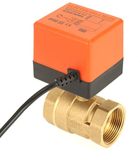 Estink Valvola a Sfera Elettrica DN32 220V Ottone G1-1/4, 3 Fili Controllo 2 Punti 1,6 MPa per HVAC e Idraulica