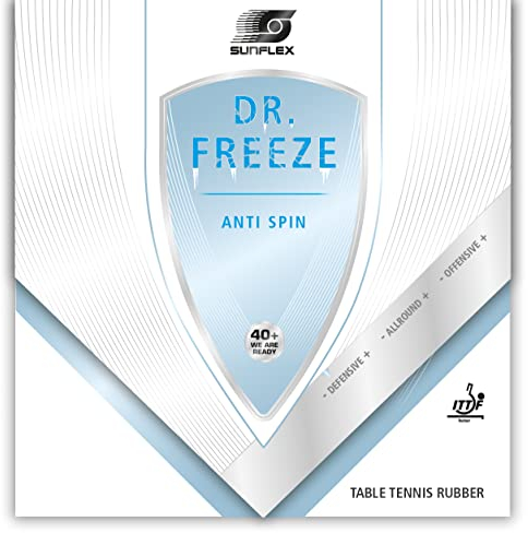 Sunflex DR. Freeze Tischtennis-Belag | professioneller Anti Topspin Belag | ITTF zugelassen | innovativ und langsam| 1,25mm Schwamm | schwarz