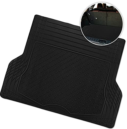 Zone Tech All Weather Rubber Semi Pattern Cargo Boot Liner Trunk Floor Mat Premium Quality Black Heavy Duty Cargo Trunk Floor Mat