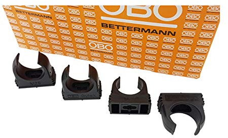 20x OBO Bettermann M25 Quick-Schellen | Klemmschelle | Rohrschelle | anreihbar | tiefschwarz | 25mm | 20 Stück