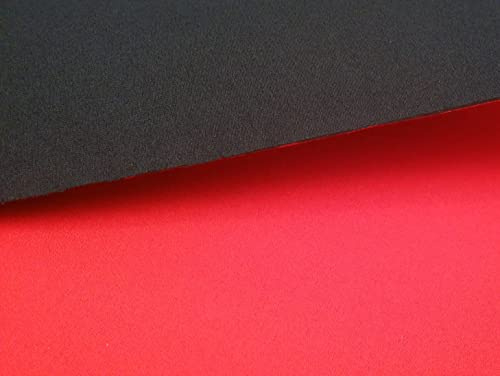 2mm Red Neoprene Fabric, Scuba Wetsuit Material, Fabric for Sewing, Thin Foam Rubber Sheet (Red, 1' x 2')