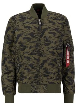 Alpha Industries 1 TT Giacca Bomber Mimetica da Uomo, Brushstroke Green