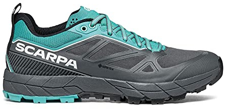 Scarpa Rapid GTX - Scarpe da Trekking e da Avvicinamento Impermeabili in Gore-Tex da Donna, Antracite/Turchese, 8.5-9 Women/7.5-8 Men