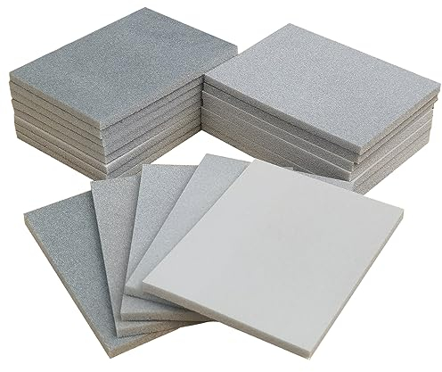 Tonmp 20 Stück 400–3000 Körnung Schleifschwamm-Set, ultrafeine Schleifschwämme, Pads, weicher Schaumstoff-Handschleiferblock, nass, trockenes Schleifpapier für Modell, Trockenbau, Möbel, Polieren