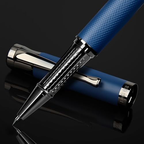 BOCIYER Tintenroller mit flüssiger Tinte - Schöne Stifte für Bullet Journal und Büromaterial - Feine Linie, Luxus-Stift-Geschenkbox für Lehrergeschenke - Blau