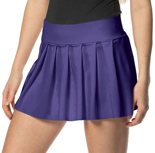 Damen Skater Mini Rock - kurzer sexy Plissee Rock für Sport, Freizeit, Büro, Party - violett 4XL