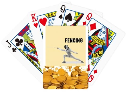 no/no Ancient Sport Fechten Art Deco Fashion Gold Poker Spielkarte Klassisches Spiel