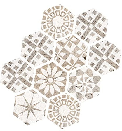 WHAMVOX Adesivo Per Piastrelle Pavimento e Parete 3d Antiscivolo in Pvc Autoadesivo Decorativo a Motivo Incrociato Per Bagno Cucina Soggiorno, Stile Floreale, Resistente e Facile Da Applicare