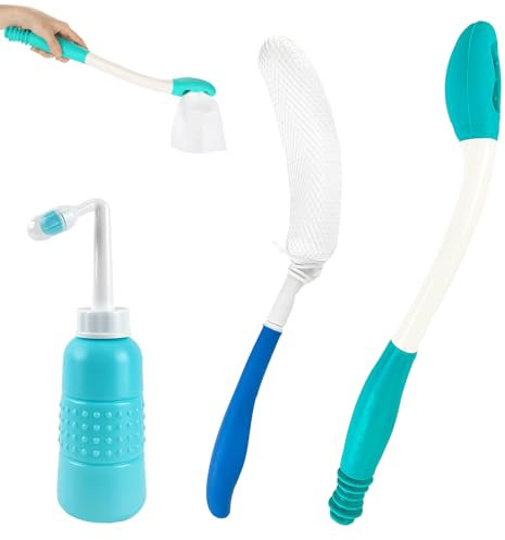 Lot de 3 Lingettes pour Salle de Bain -Essuie Fesse Aide aux Toilettes, pour Inférieurs Essuie Glace Confortable à Longue, Portée s'étend Poignées Papier Toilette, pour Handicapée, Agée Femme Enceinte
