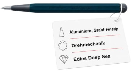 LEUCHTTURM1917 372222 roterande blyertspenna nr 2 med vridmekanism, aluminium, stål, designpris, djuphav - blyertspenna