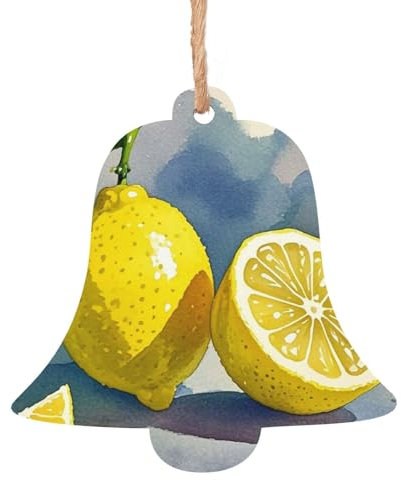 Christmas Ornaments Christmas Tree Wooden Hanging Lemon Fruit Wooden Ornament Hanging Ornaments Craft Pendants Christmas Wooden Ornament for Christmas Tree Holiday Party 1 Bell Shape