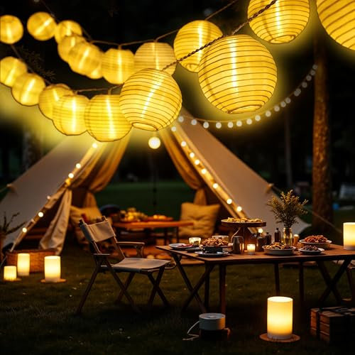 Lampade Solari a Corda Esterna p8m 40 LED All'aperto, Bianco Caldo, IP65 Impermeabile, 8 Modi Lampade Solari Per Giardino, Balcone, Terrazza, Cortile, Fest Decor, Durevole, Facile da Installare