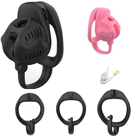 Chastity Cage Pene Jaulas De Pene En Bondage Cintura Castità Per Uomo Penis Cage Gabbia Pene Cock Cage Sex Toy Gabbia Castità Per Uomo Gabbia Di Castità Per Uomo (Black)