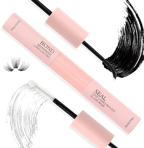 YUPZAR Cluster Adhesivo Pestañas Lash Bond and Seal,Pegamento Lifting Pestañas,Cluster Pestañas Pegamento DIY Negro 5ml 48-72h Largo Durabilidad,Pegamento Pestañas Postizas