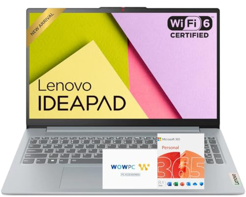 Lenovo IdeaPad Slim 3i • 15.6 FHD Laptop with Microsoft Office 365 • Intel CPU • 128GB PCle SSD • DDR5 • Lightweight • Win 11