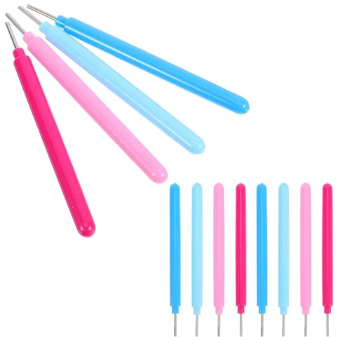 JOINPAYA Juego de Quilling de Papel 16 Piezas Bolígrafo Ranurado y Aguja para Enrollar Papel Herramientas Multifuncionales para Manualidades Colores Azul Claro Rosa Fuerte y Rosa Claro