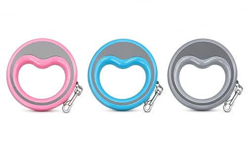 Retractable Dog Lead Tangle Free Pet Training Leash 8.2ft Heavy Duty 360 Lead For Dogs Cats Small Animal Training ring Adjustable Assorted Color Pet Rope Anti Slip Nylon Tape LockSystem(Pack Of 1)