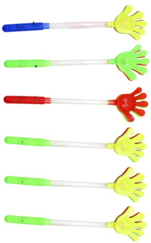 PERSELOSO 6 Aplaudidores Luminosos de Plástico 6 Piezas para Fiestas Badajos Decorativos Divertidos y Brillantes Color Aleatorio para Cumpleaños y Acción de Gracias