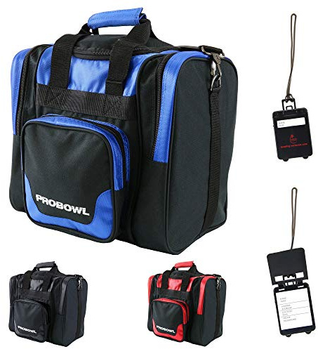 Pro Bowl Bowling Ball Single Bag Deluxe and Address Tag (Black)