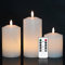 Eldnacele Weiß Flammenlose Säulenkerze, die mit Fernbedienung-Timer flackern, echtes Wachs 3D-Docht-Batterie betriebene LED-Kerzenpackung von 3 für Hochzeitsparty Weihnachts-Home-Dekoratio