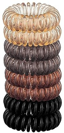 8 PCS Spiral Hair Ties for Women - No Crease Waterproof Ponytail Holders for Teens, Stylish Phone Cord Hair and Coils for Girls, Coil Hair Ties for Thick and Thin Elastics