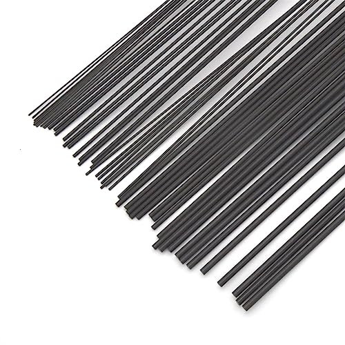 JIMNOO 1 mm, 1,5 mm, 2 mm, 3 mm, massiver Kohlefaserstab, Verstärkungsstab, leicht, for Campingzelt, Drachen, Winnower, Spielzeug, RC-Flugzeug, Fahnenmast Carbonstab (Color : 1.0MM 0.5m 20PCS)
