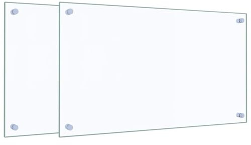 vidaXL Küchenrückwände 2 Stk. Transparent 70x40 cm Hartglas, Rückwand, Rückwand für Küche, Rückwand aus Glas, Rückwände, Spritzschutz