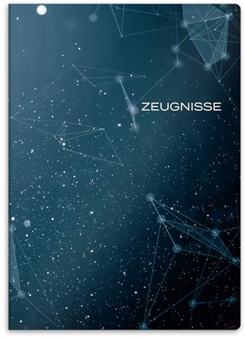 itenga Zeugnismappe A4 – Sichtbuch 20 Hüllen (für 40 Dokumente) – extra stabile Klarsichthüllen – Kunststoffeinband mit hochwertigem Motivdruck – Dokumentenmappe (Motiv High Tech Abstrakt)