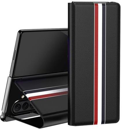 Sawiqpd Case for Samsung Galaxy Z Fold 7 5G, Premium Leather Wallet Case with Card Slots Magnetic Closure Stand Flip Folio Shockproof Phone Cover for Samsung Galaxy Z Fold 7 5G 2025, Black