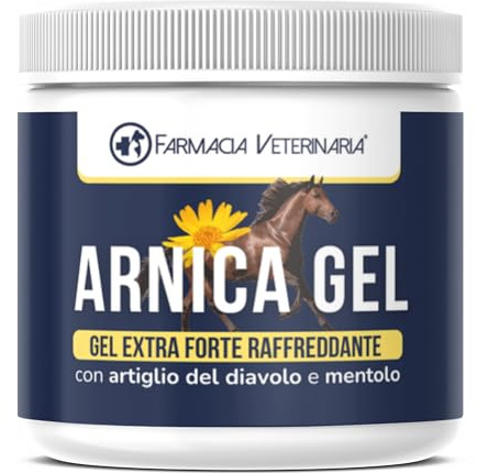 Farmacia Veterinaria Arnica per Cavalli Uso Umano - Gel Raffreddante con Artiglio del Diavolo e Mentolo - Crema Antidolorifico per Dolori Muscolari e Articolari - Balsamo Cavallo Extra Forte - 500ml
