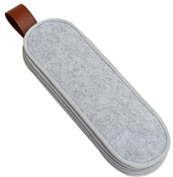 SHINEOFI Pochette de Rangement en Feutre Gris Clair pour Couverts Couteaux et Pailles Étui Imperméable Rond Léger pour Camping Pique-Niques et Vaisselle Portable Organisateur Pratique