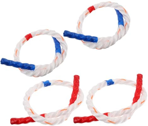 DECHOUS 4Pcs Gymnastics Short Nylon Ropes for , 60Cm Early Childhood Fitness Ropes with Red Blue Braided Design, Sensory Integration and Kindergarten Training Equipment for Morning