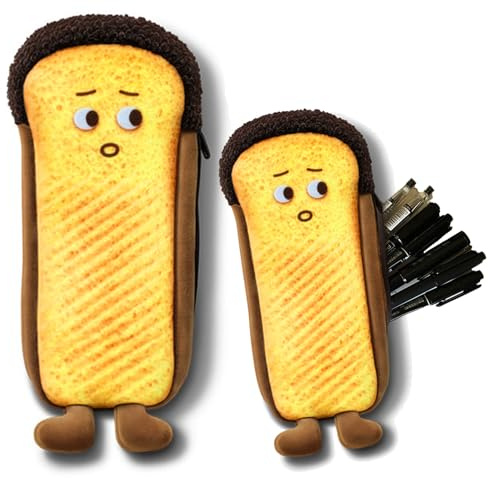 KASESSS Astuccio In Peluche Toast Emotivo, Astuccio Bambina Morbido Soffice A Forma Di Pane, Divertente E Carino Astucci, Portatile Pencil Case Per Adolescenti Studenti Ufficio Faccina Triste Carina