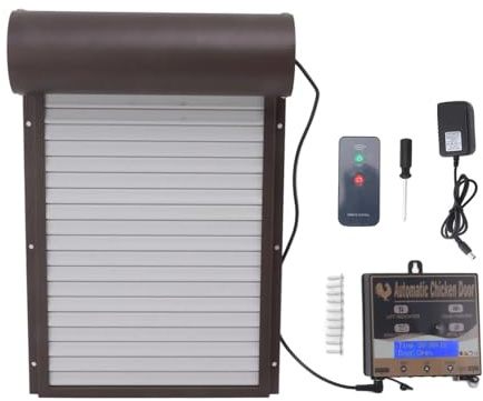Helautomatisk DöRr Till HöNshus Automatisk Hönsgårdsdörr Ljusavkänning Timing Fjärrkontroll 3 I 1 Gårdsdörr For Avelsfarm 100‑240V SäKer, VäDerbestäNdig, PåLitlig(B)
