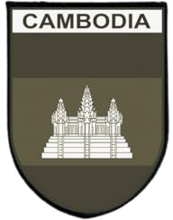 Ecusson Patch Drapeau camo Cambodge Tactique Imprime Auto-Agrippant