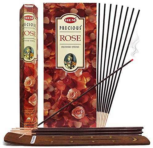 Rökelsepinnar Precious Rose och rökelsehållare i set, honom, rökelsepinnar
