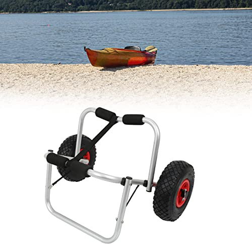 Joparri Carro de kayak plegable con ruedas con capacidad de carga de 70-80 kg, carrito de transporte para surf Truck Bootsanhänger para los amantes de la canoa y del kayak. Equipado con cintas 3M