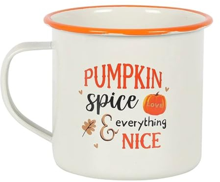 something different HA_40331 Enamel Mug | Pumpkin Spice | 1pc. 165g, White