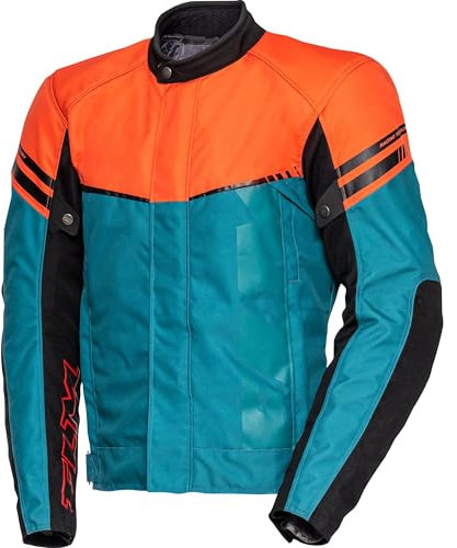 FLM Chaqueta de Moto con Protectores Chaqueta de Moto Traction Textiljacke Petrol/Orange S, Caballeros, Sportler, Todo el año, Naranja