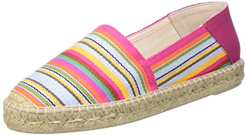 Geox Mädchen Lampedusa Espadrille Wedge Sandal, Multicolor Cyclamen, 40 EU
