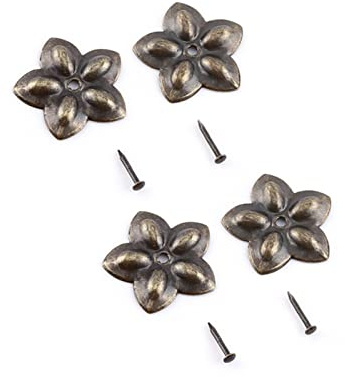 Tachuelas de Tapicería, Alfileres Clavos Tapicerías Cabezas Clavo Decorativas Pernos Panel Empuje para Sillas Pulgar Muebles Decorativos Latón Pines Tachuela Pulgar(23mm-Uñas de flor de ciruelo)