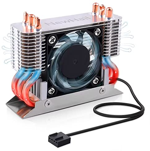 NewHail M.2 2280 SSD Kühler Kühlkörper mit 40mm PWM Lüfter, Kupfer Heat Pipes und Thermal Pad, SSD Kühler für M.2 2280 NVMe und SATA SSD