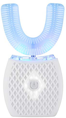 Ultrasonic Electric Toothbrush, 360° Auto Toothbrush, Sonic Teeth Whitening Brush for Adults with Wireless Charging (White)