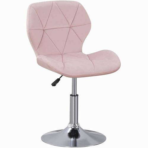 Charles Jacobs Static Swivel Geometric Design Chair with Adjustable Height - Pink Velvet