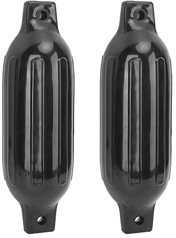 TKSE Paraurti Per Barche, 2 Pezzi Paraurti Per Dock Marini in PVC, Boe Gonfiabili a Coste Paraurti Per Barche Nero Per Yacht Barche Barche da Pesca