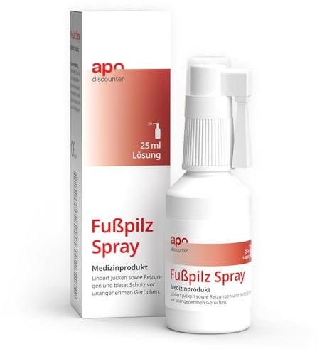 apodiscounter Fußpilz Spray - zur Behandlung von Fußpilz (Tinea pedis) - lindert Juckreiz & Schutz vor unangenehmen Gerüchen (1x 25 ml)